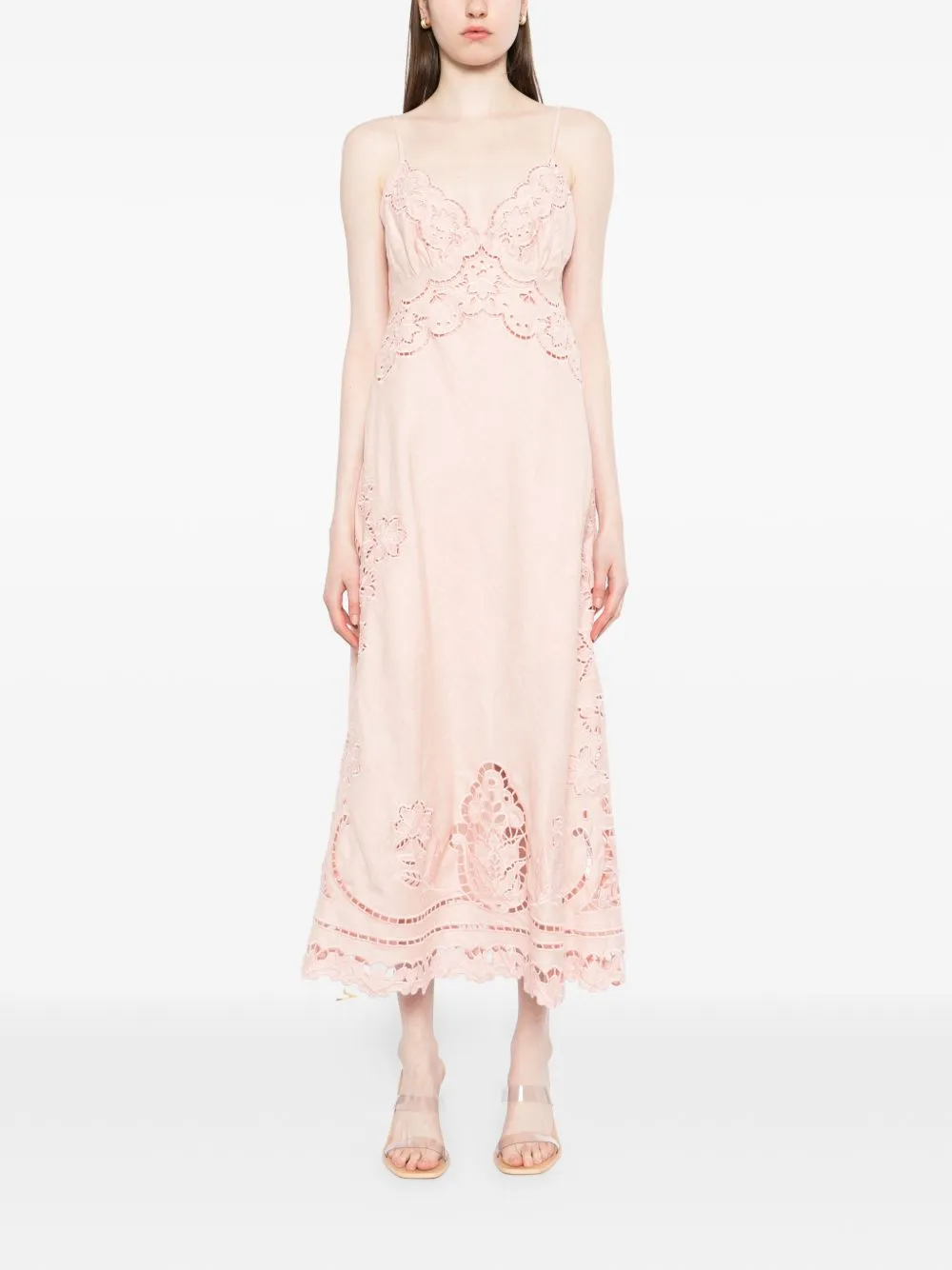 VESTIDO MIDI TIRANTES ROSA TROQUELADO sold by Lord & Taylor product image thumbnail 5