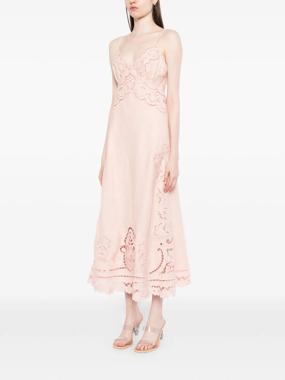 VESTIDO MIDI TIRANTES ROSA TROQUELADO sold by Lord & Taylor product image thumbnail 3