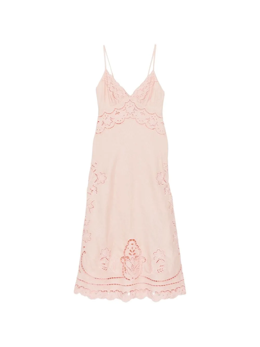 VESTIDO MIDI TIRANTES ROSA TROQUELADO sold by Lord & Taylor