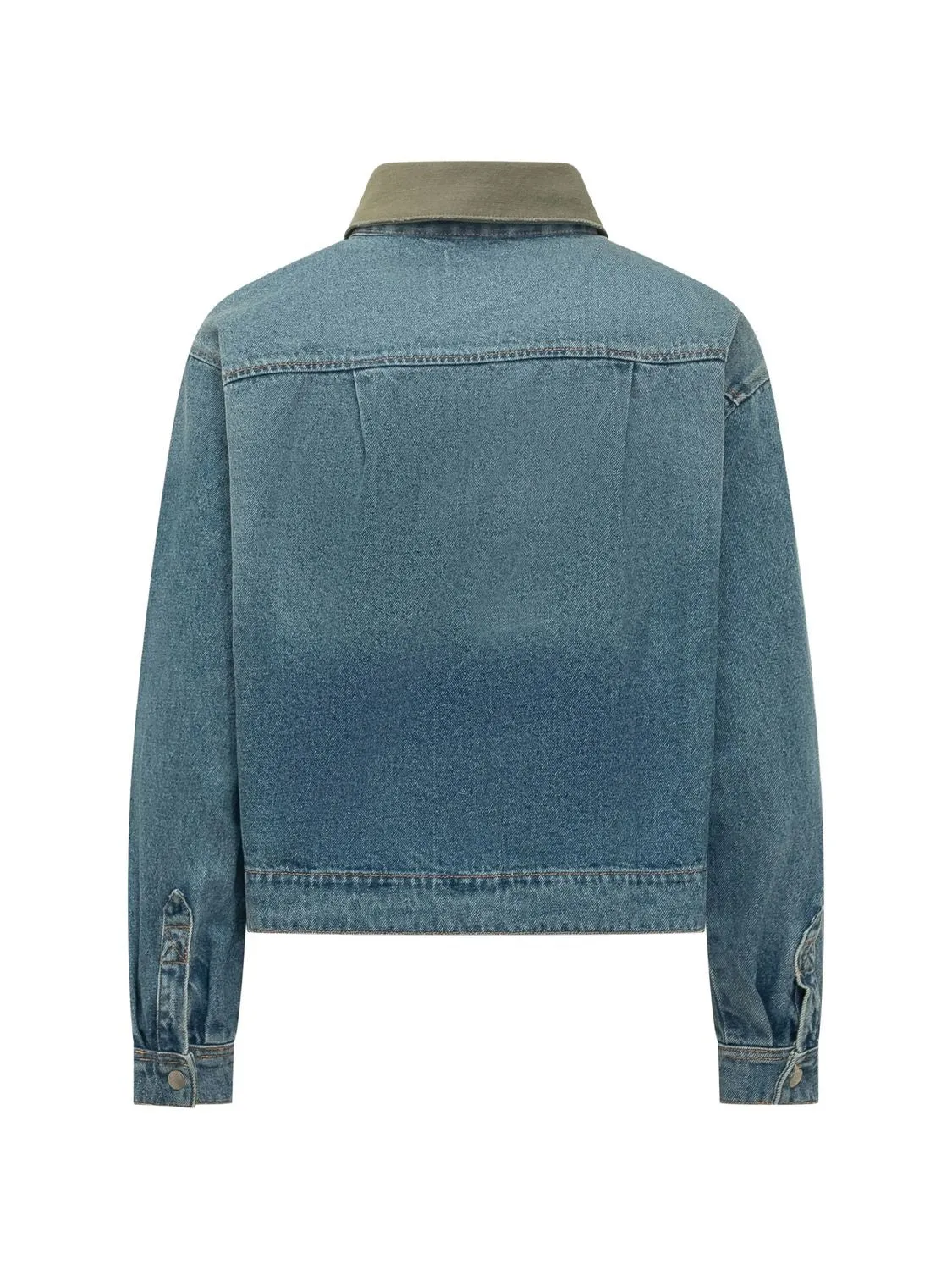 VIGILIO DENIM JACKET KHAKI COLLAR sold by Lord & Taylor product image thumbnail 3