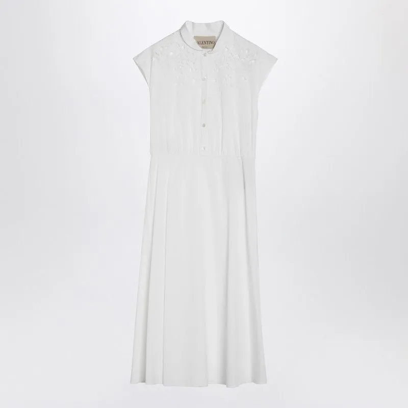 SM WHITE DRESS WITH LACE made by Valentino