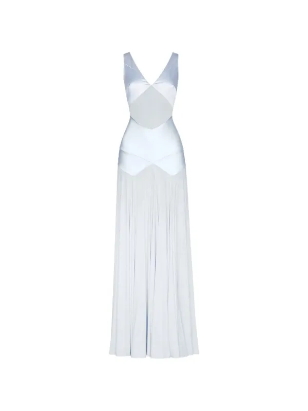 LIGHT BLUE VISCOSE MAXI DRESS made by Self-Portrait