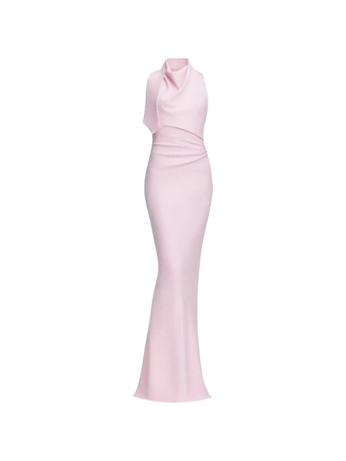 PINK CREPE MAXI DRESS WITH HALTER NECK sold by Lord & Taylor