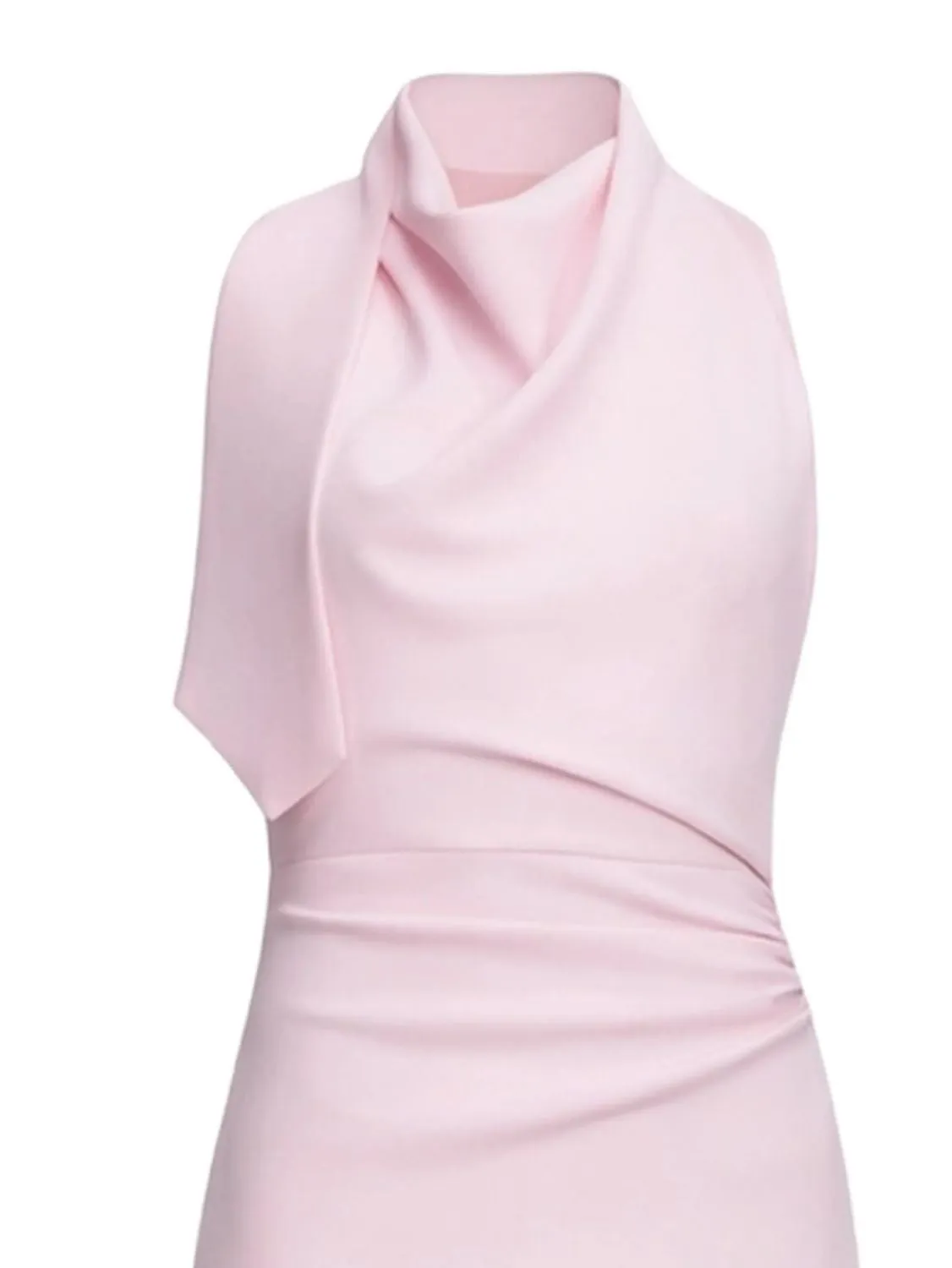 PINK CREPE MAXI DRESS WITH HALTER NECK sold by Lord & Taylor product image thumbnail 2