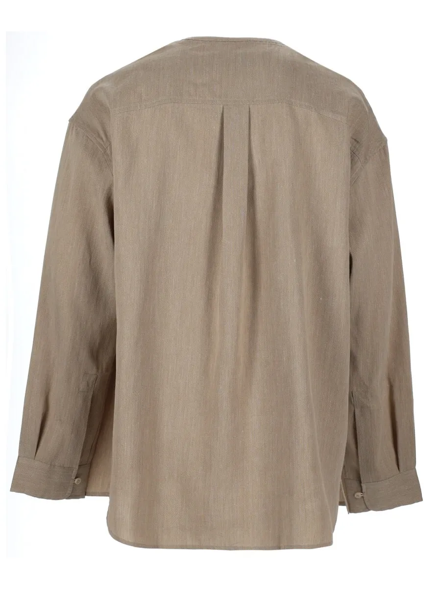BEIGE LINEN-BLEND SHIRT sold by Lord & Taylor product image thumbnail 2