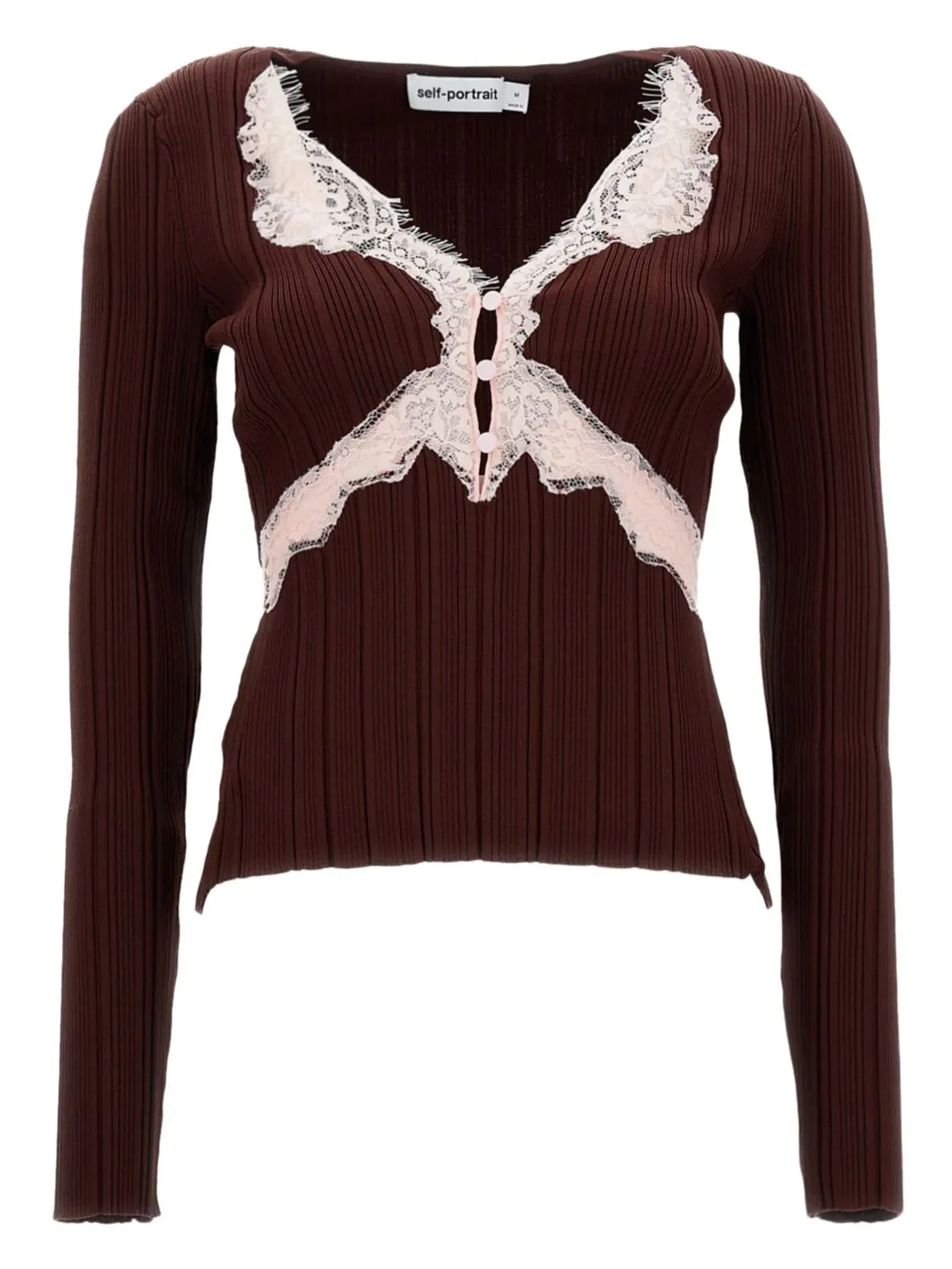 BROWN TOP WITH PINK EMBROIDERY sold by Lord & Taylor