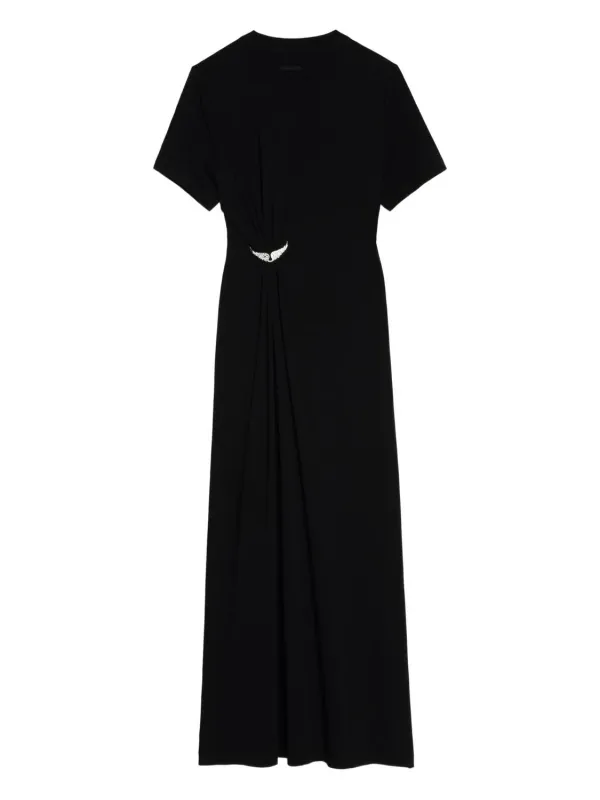 SPORT DRESS WITH BLACK SLIT AND WING BROOCH made by Lord & Taylor