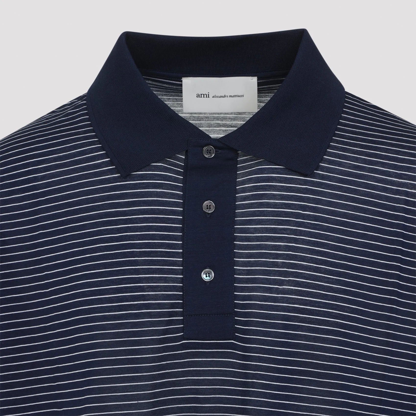 AMI PARIS BLUE STRIPED COTTON POLO sold by Lord & Taylor product image thumbnail 4