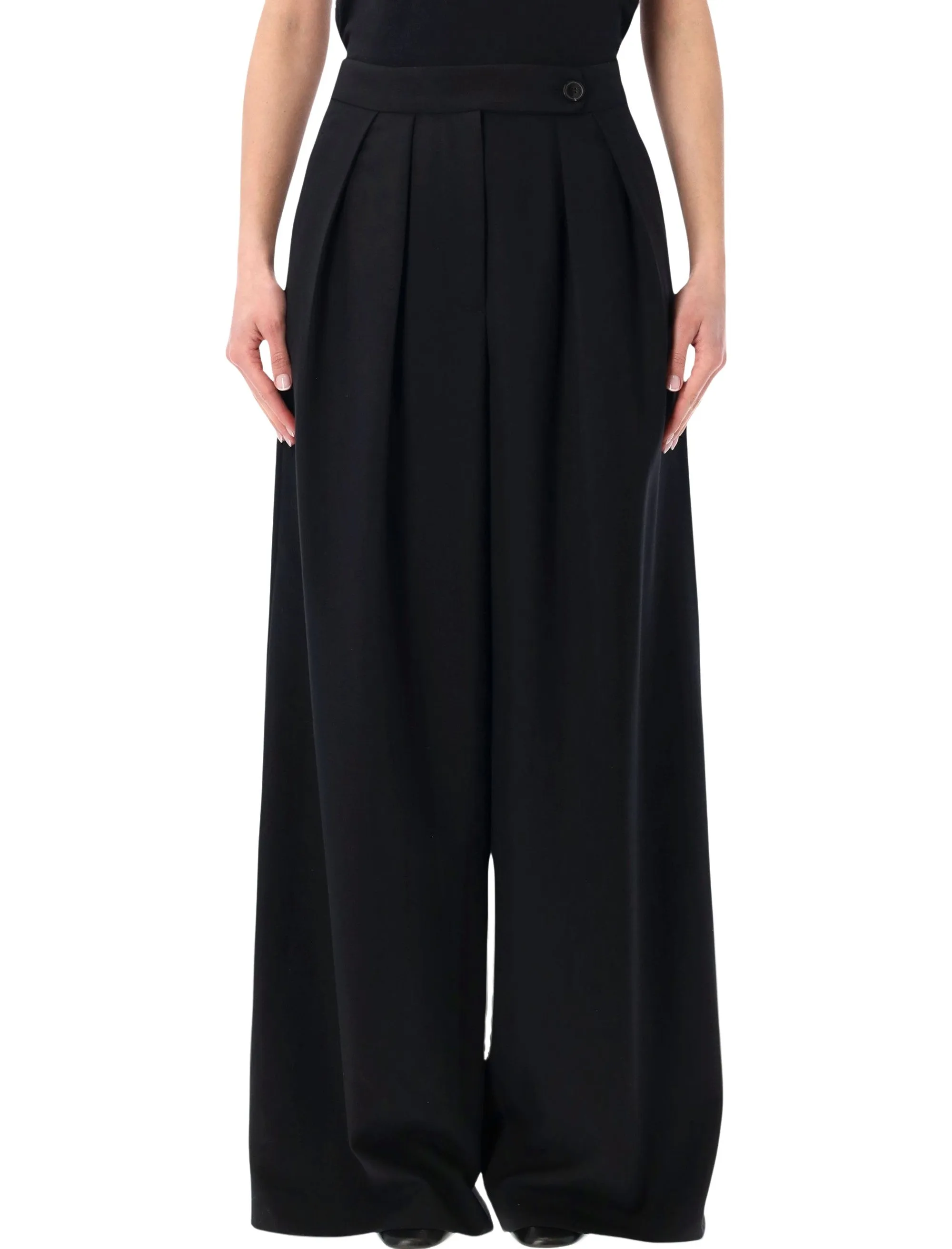 DRIES VAN NOTEN WIDE PLEATED WOOL PANTS sold by Lord & Taylor