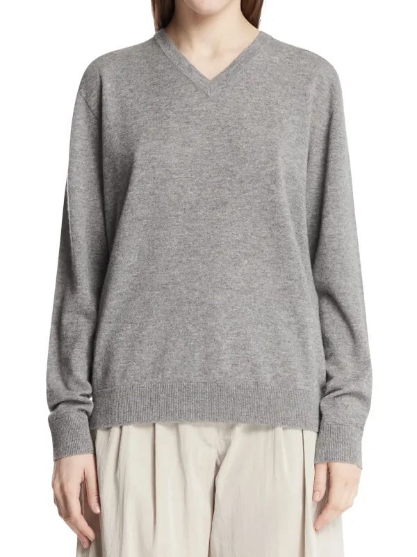 NIAN SWEATER IN GREY CASHMERE made by The Row
