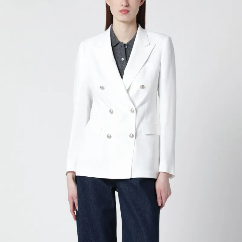WHITE DOUBLEBREASTED JACKET made by Tagliatore