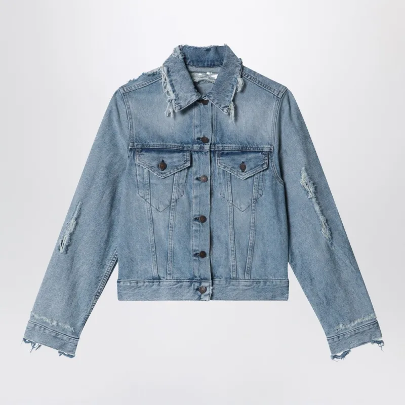 DISTRESSED DENIM JACKET LIGHT BLUE made by Acne Studios