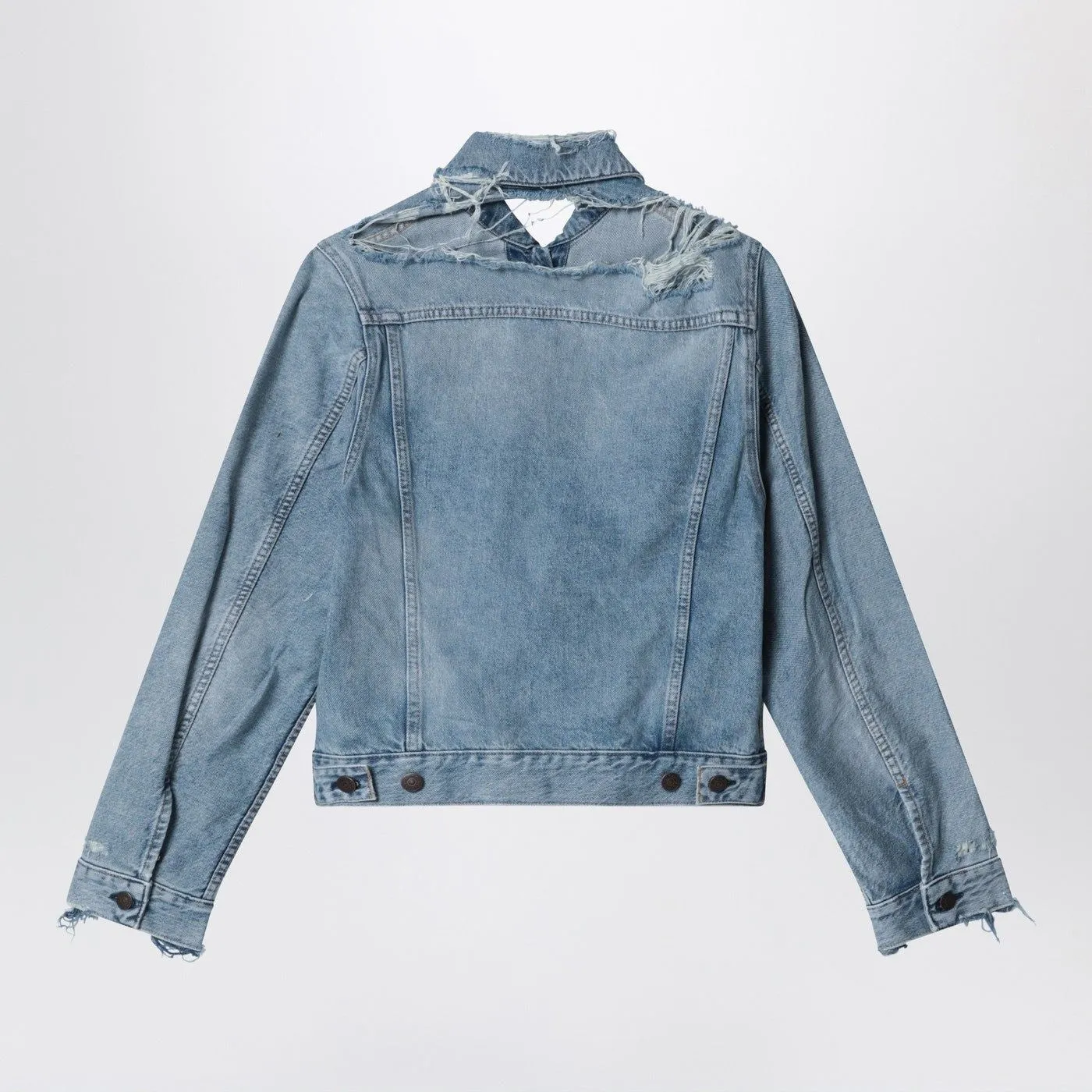 DISTRESSED DENIM JACKET LIGHT BLUE sold by Lord & Taylor product image thumbnail 2