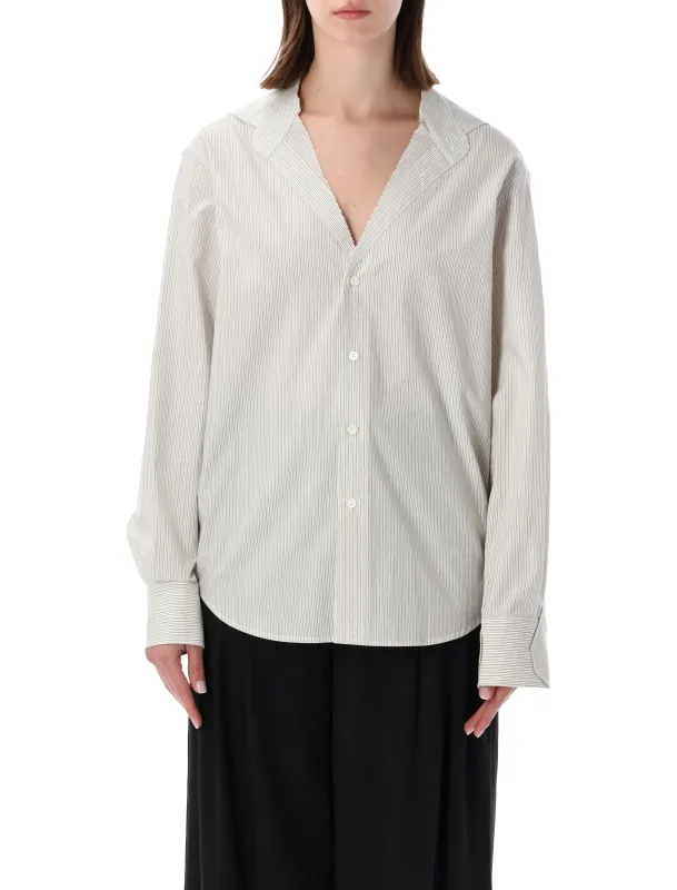 MM6 MAISON MARGIELA STRIPED COLLARLESS COTTON SHIRT made by Maison Margiela