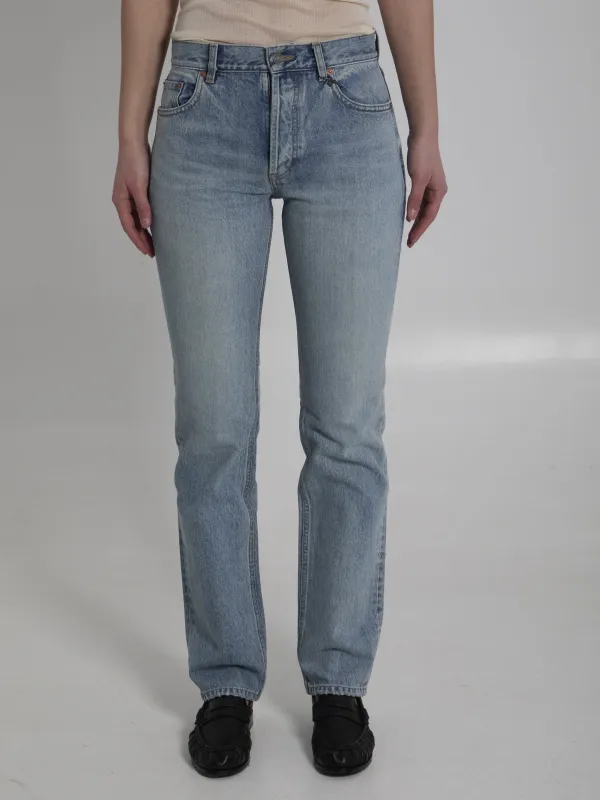 SOUTH BLUE DENIM STRAIGHT-LEG JEANS made by Yves Saint Laurent