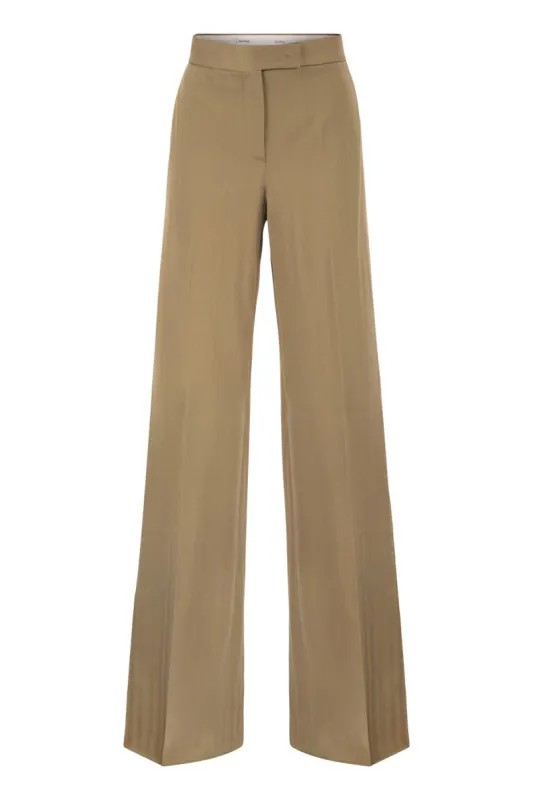 MXMOLIATO - PURE COTTON WIDE-LEG TROUSERS made by MaxMara