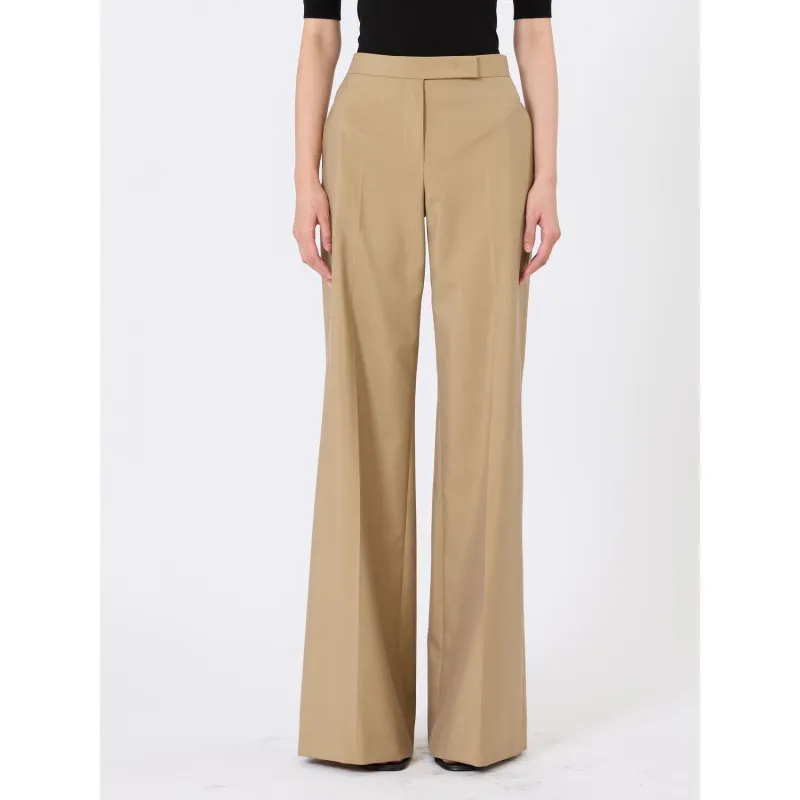 MXSBRONTE - VIRGIN WOOL AND SILK WIDE-LEG TROUSERS made by MaxMara