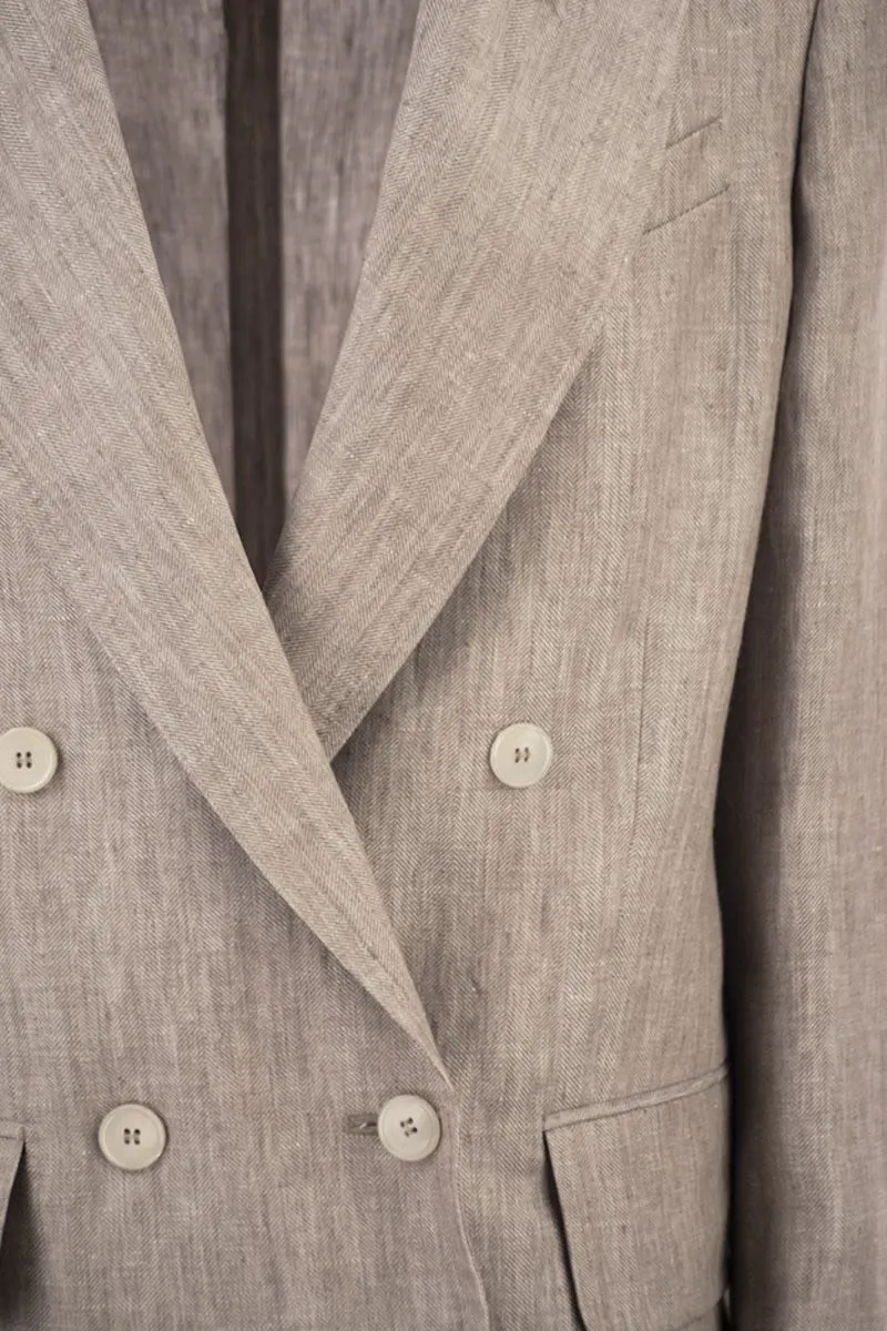 MXMOLIMPIA1 - DOUBLE-BREASTED PURE LINEN BLAZER sold by Lord & Taylor product image thumbnail 4