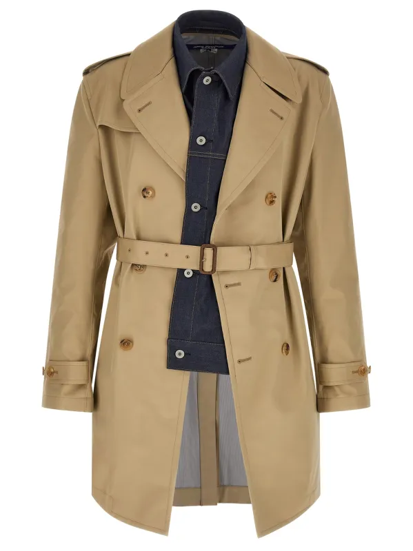 Denim insert trench coat made by Junya Watanabe