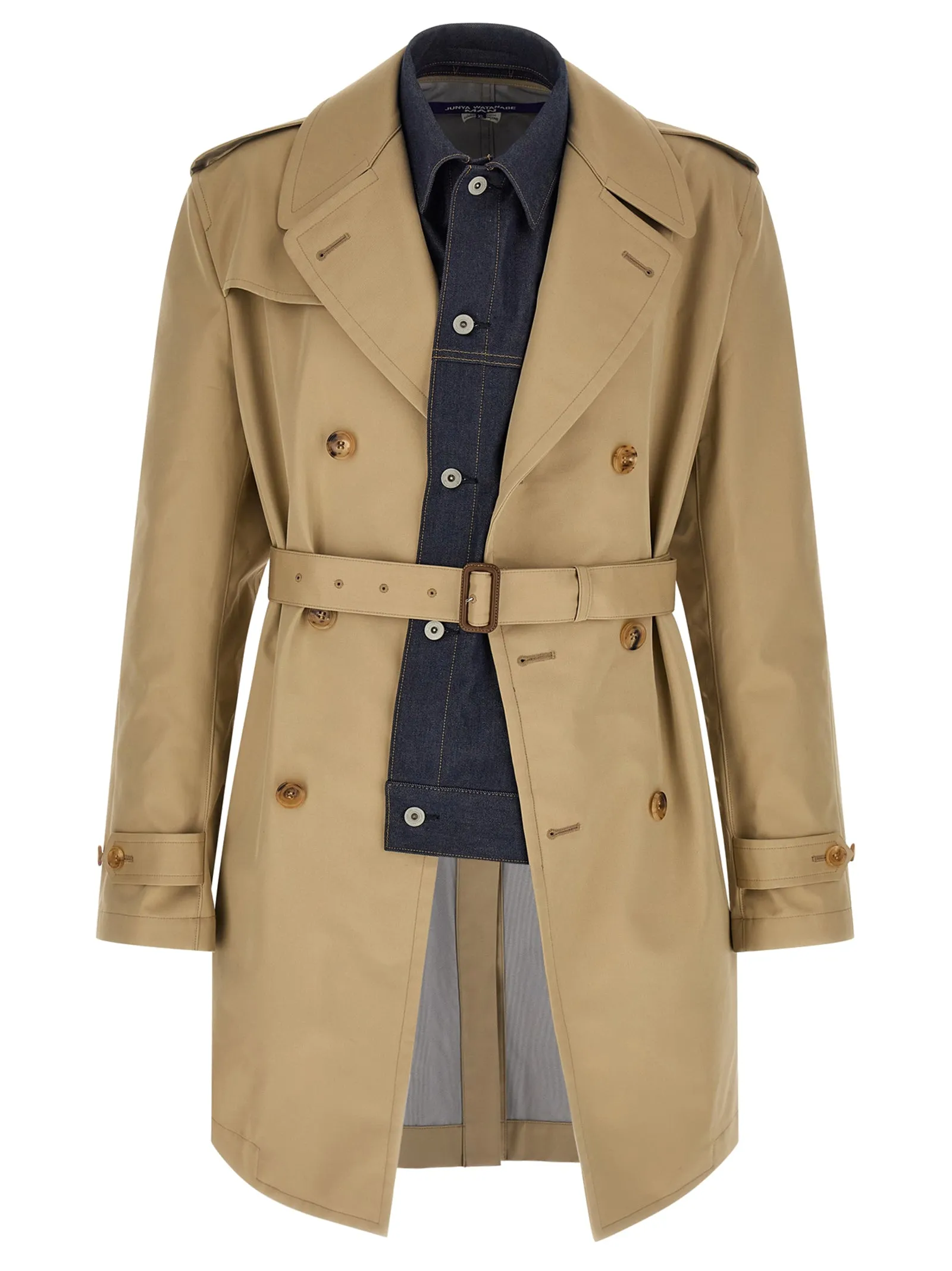 Denim insert trench coat sold by Lord & Taylor