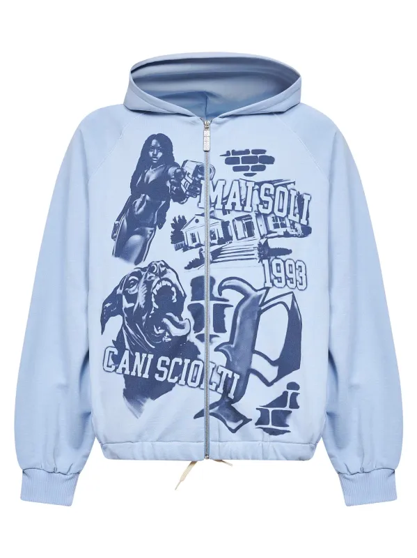Zip-Up Hoodie Light Blue made by Lord & Taylor