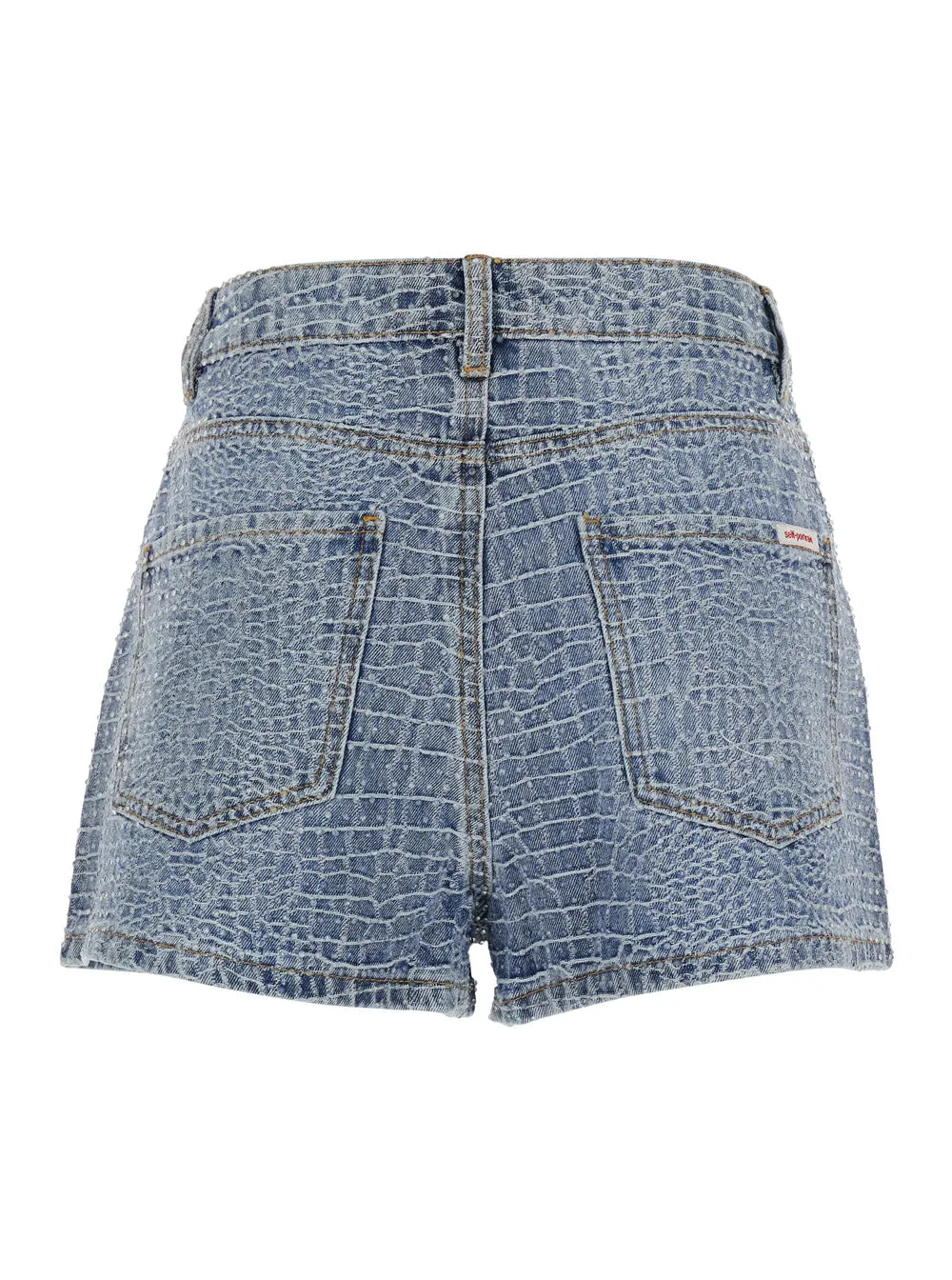 Shorts 'Rhinestone Croc Effect' Blue Denim sold by Lord & Taylor product image thumbnail 2