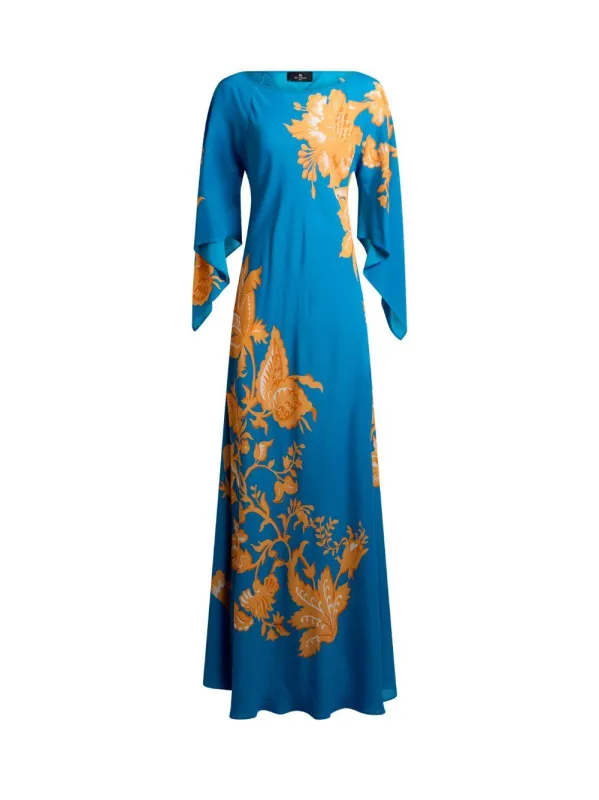 Long Dress Light Blue Viscose made by Etro