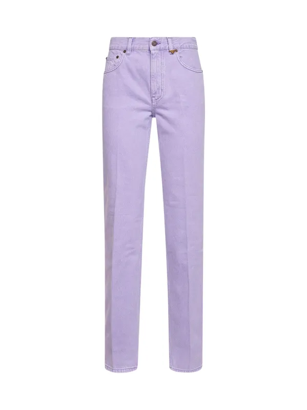 Straight Denim Jeans Lavender Fog made by Chloe