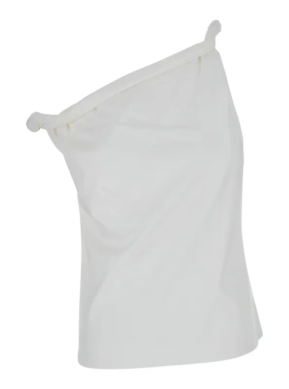 Top Sculptural White Cotton-Silk made by Rohe