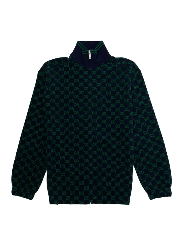 Jacket Blue Front Zip made by Gucci