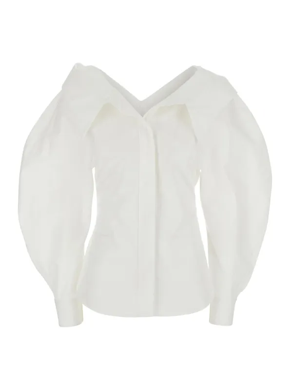 Shirt with Cut-Outs, White Cotton made by Givenchy