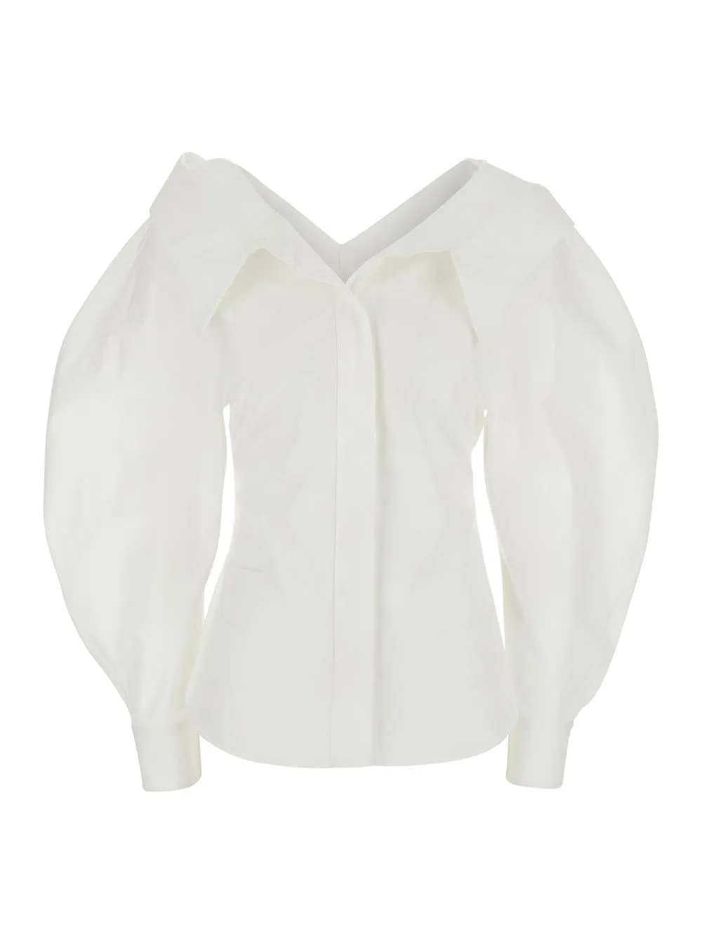 Shirt with Cut-Outs, White Cotton sold by Lord & Taylor