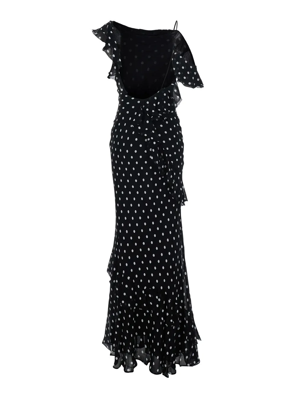 Long Dress Black Polka Dot Georgette sold by Lord & Taylor product image thumbnail 2
