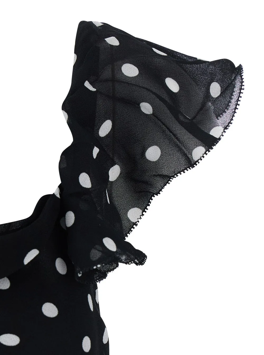 Long Dress Black Polka Dot Georgette sold by Lord & Taylor product image thumbnail 3