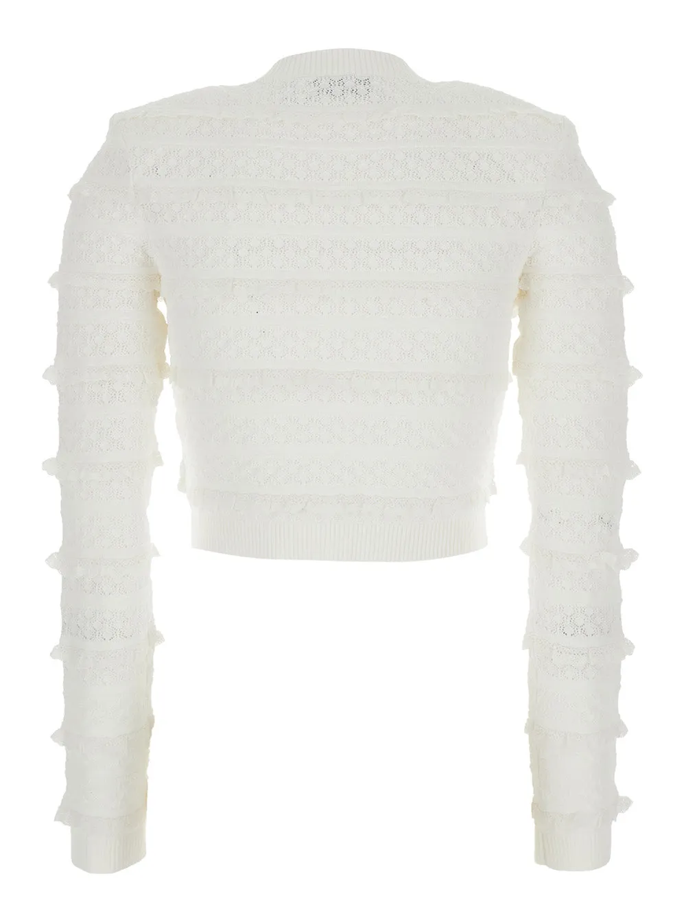 Cardigan WHITE POINTELLE DIAMANTE White sold by Lord & Taylor product image thumbnail 2