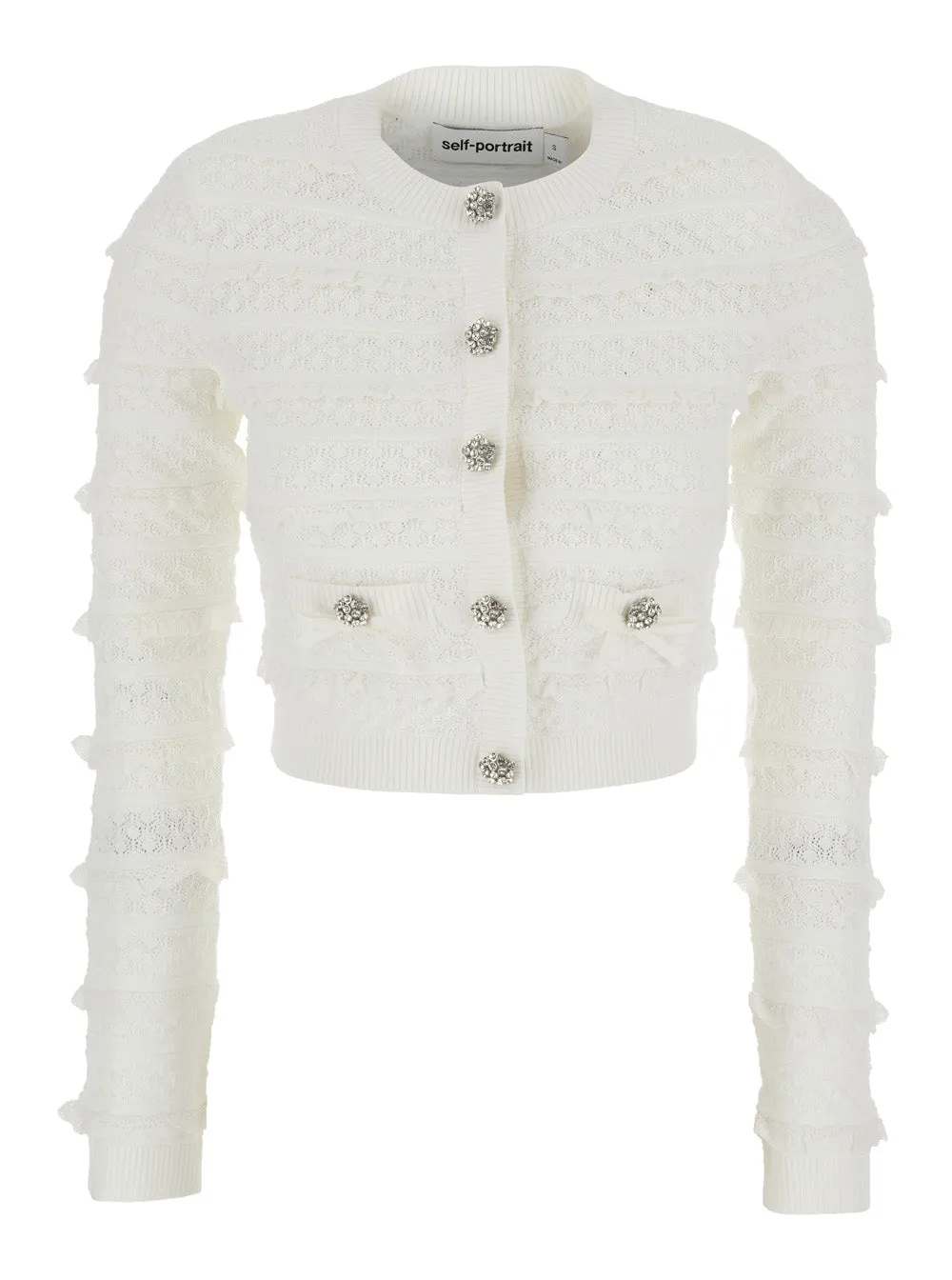 Cardigan WHITE POINTELLE DIAMANTE White sold by Lord & Taylor