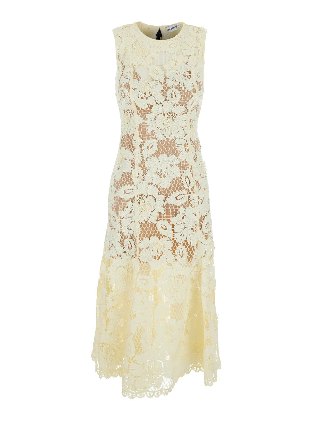 Midi Dress YELLOW CROCHET LACE Yellow Lace sold by Lord & Taylor