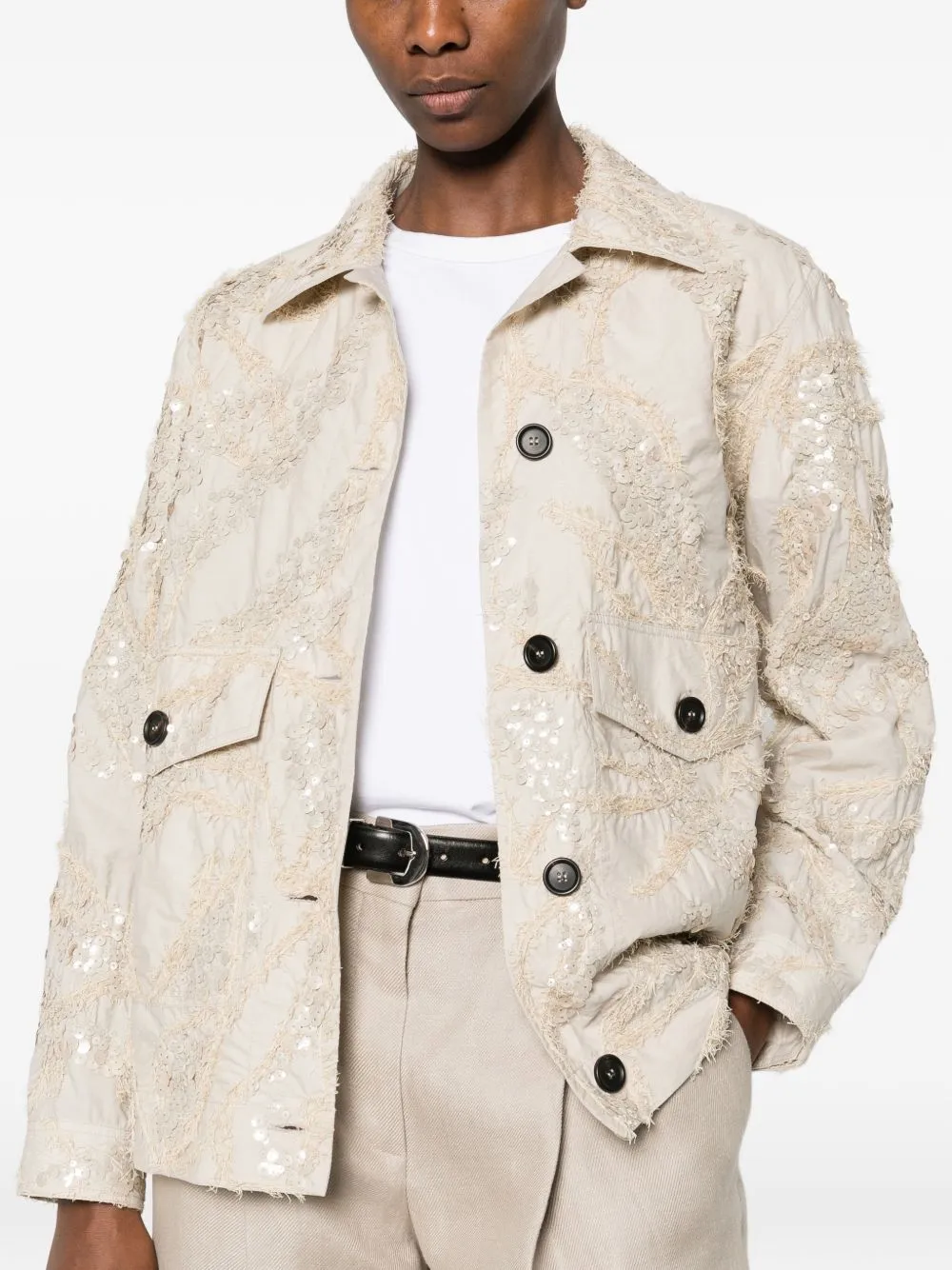 DAZZLING SEABED EMBROIDERY OUTERWEAR JACKET IN TECHNO COTTON POPLIN sold by Lord & Taylor product image thumbnail 5