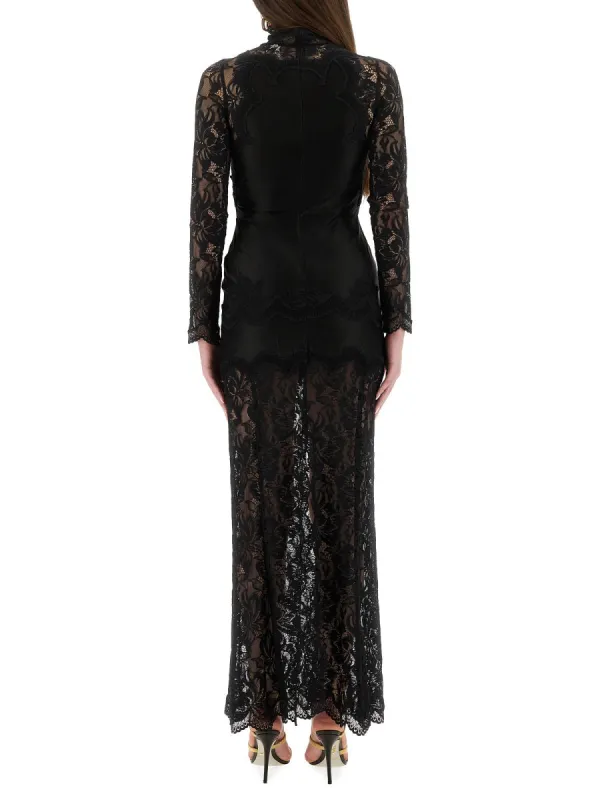 ABITO LUNGO IN PIZZO E JERSEY made by Paco Rabanne