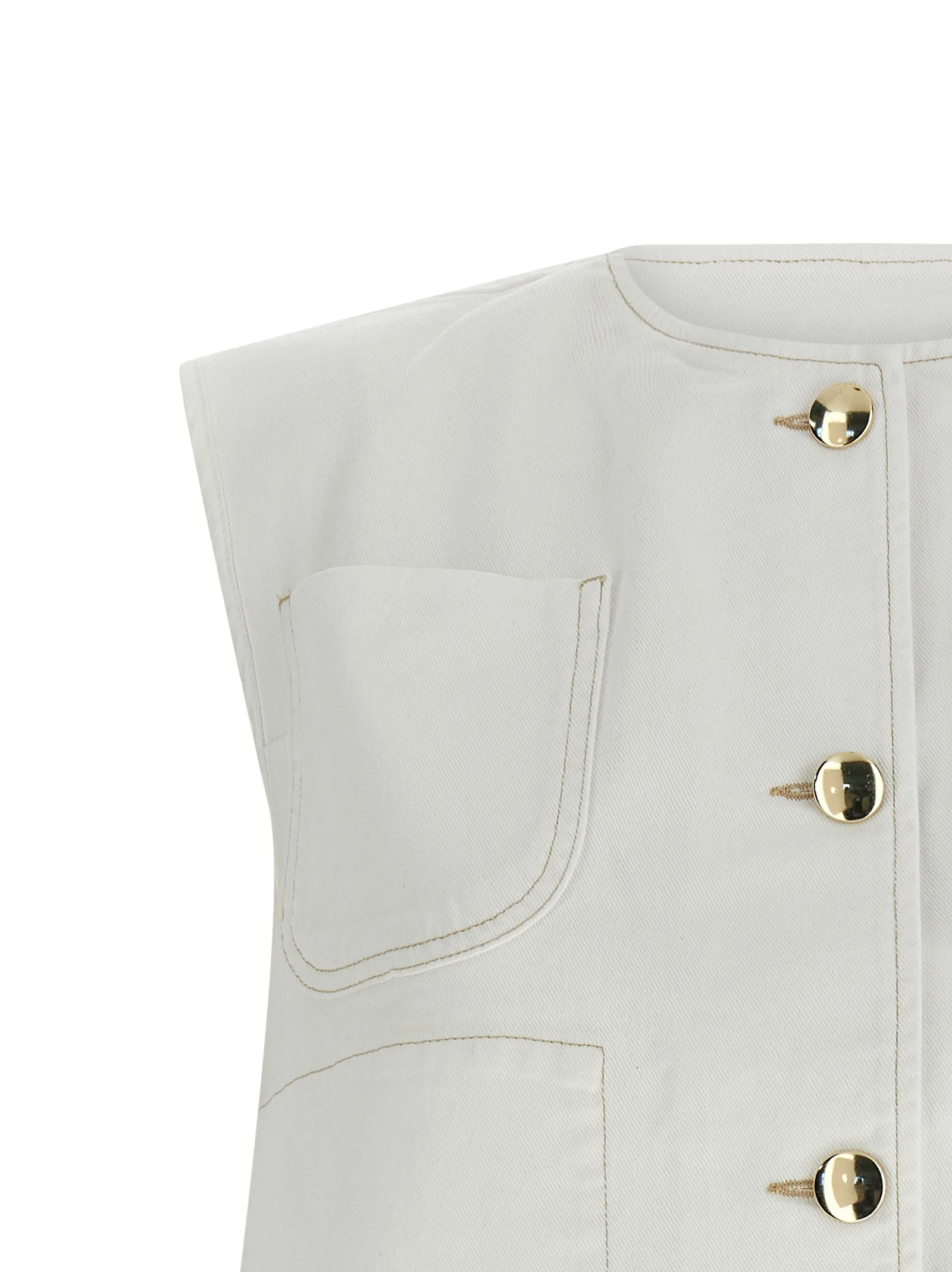 Denim and knit vest sold by Lord & Taylor product image thumbnail 3