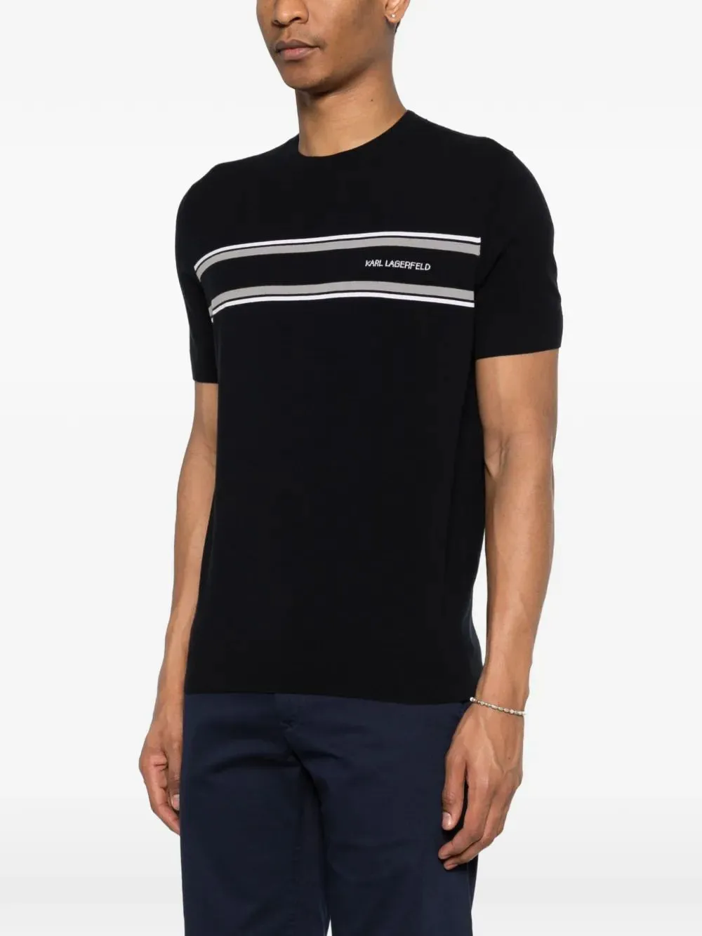 KARL LAGERFELD STRIPED T-SHIRT sold by Lord & Taylor product image thumbnail 2
