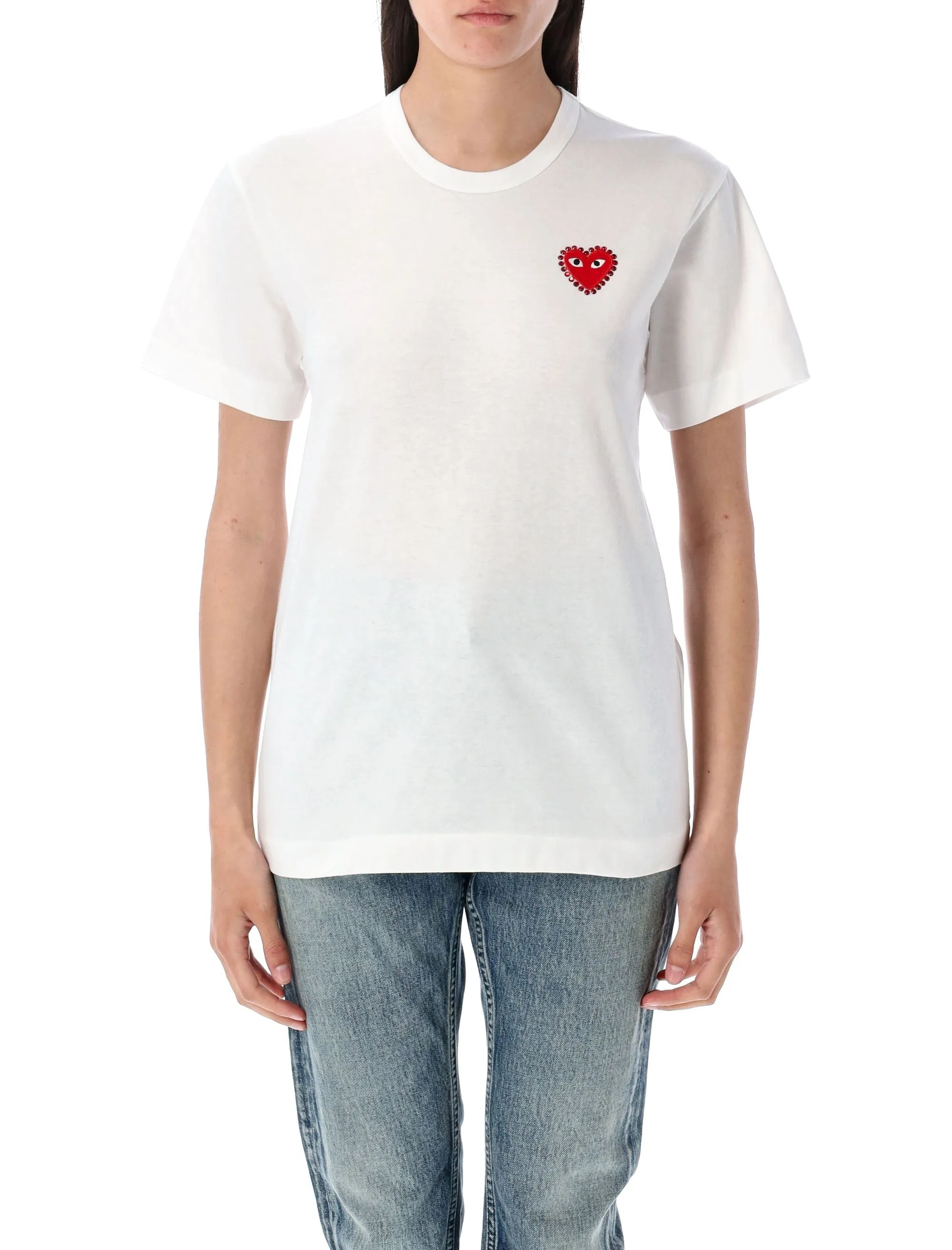 COMME DES GARÇONS PLAY RHINESTONE HEART TEE sold by Lord & Taylor