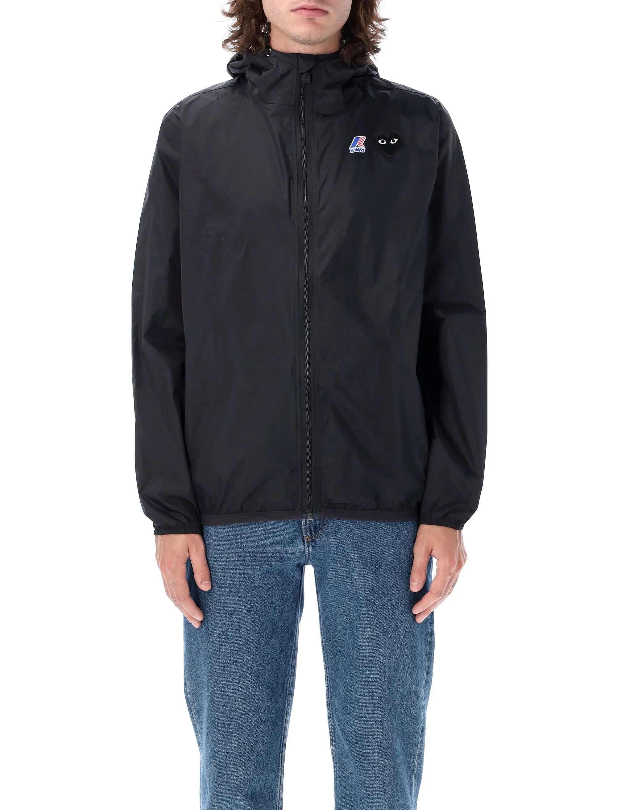 COMME DES GARÇONS PLAY BLACK WATERPROOF HOODED K-WAY NYLON JACKET sold by Lord & Taylor product image thumbnail 4