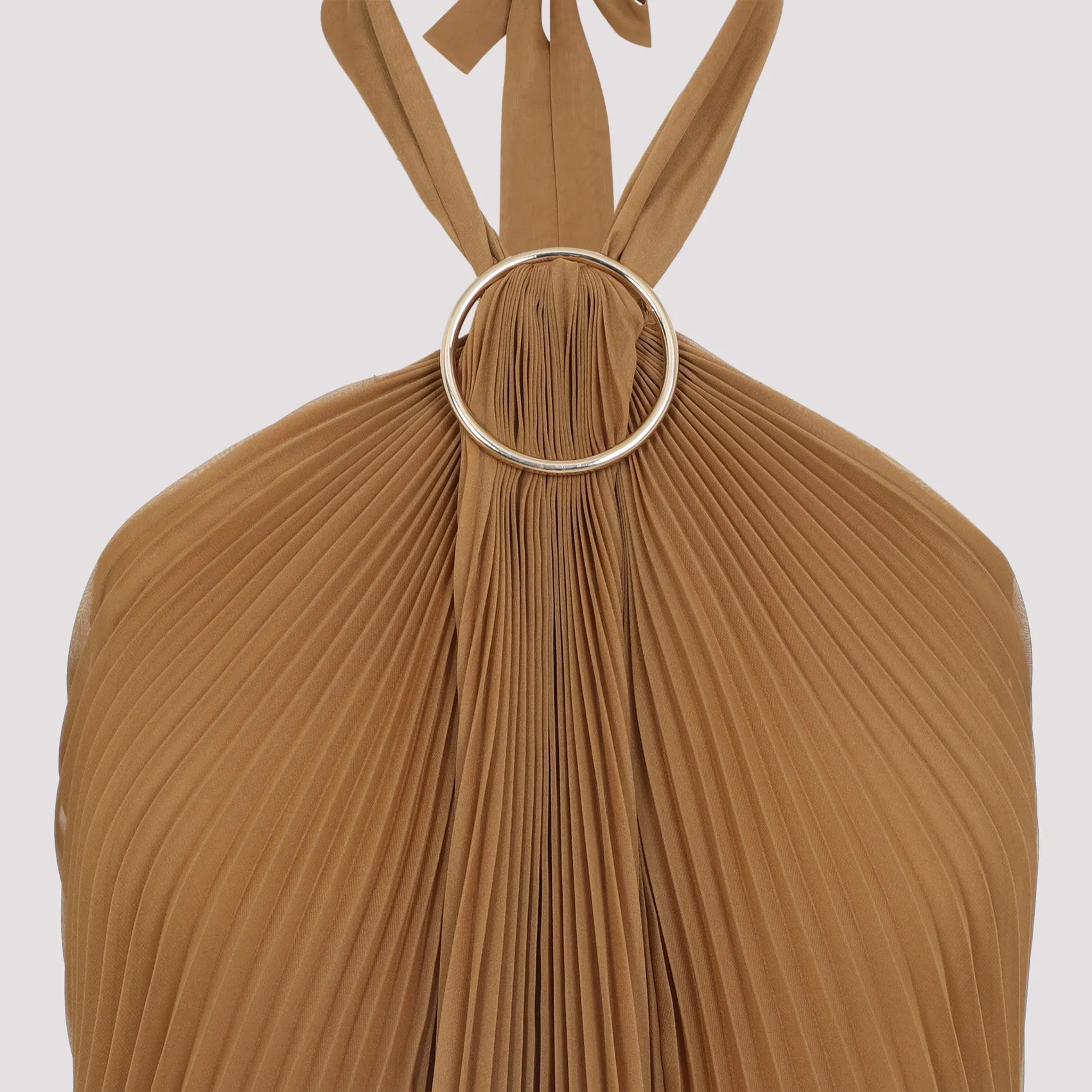 MXEVALZER - PLEATED HALTER TOP WITH RING DETAIL sold by Lord & Taylor product image thumbnail 4