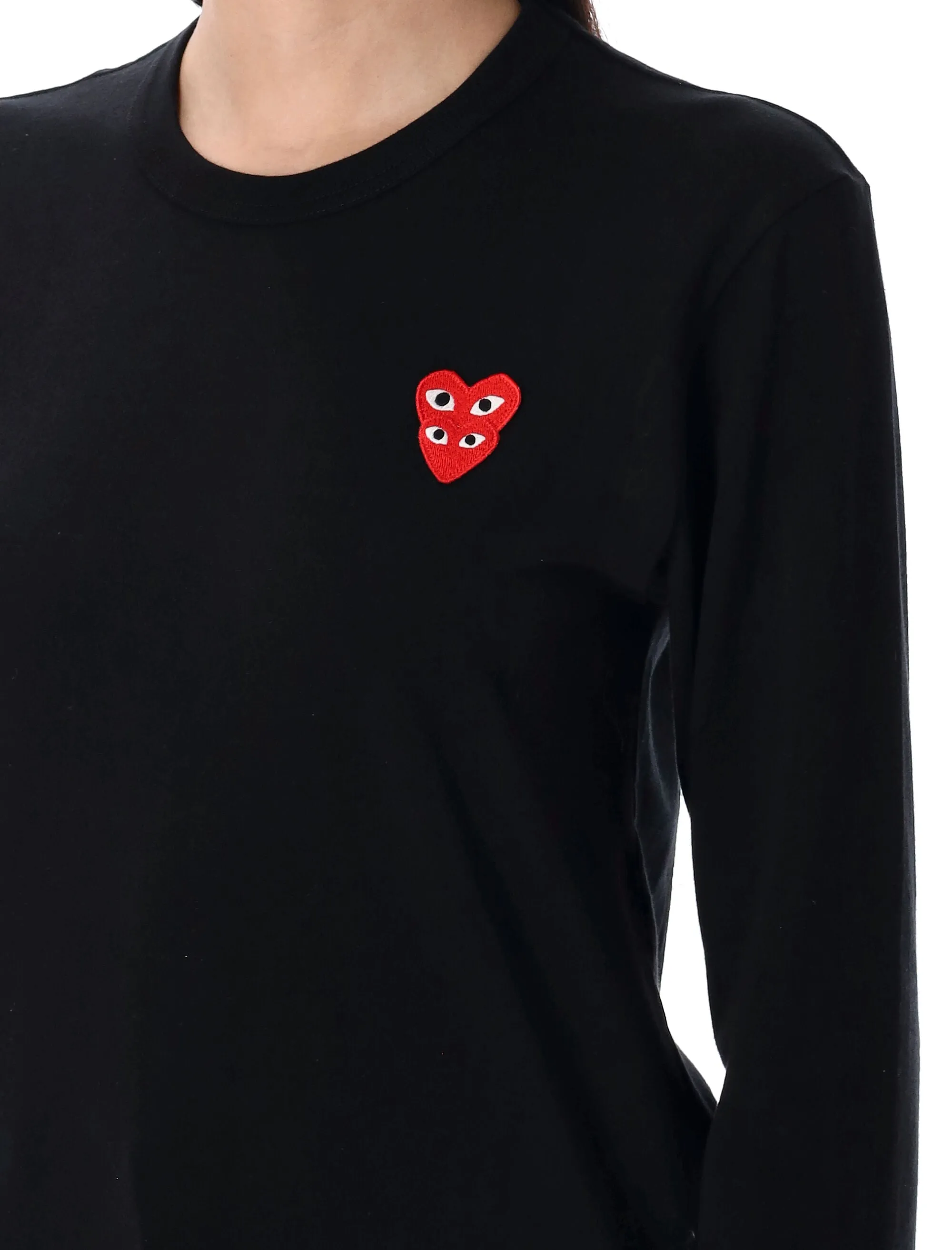 COMME DES GARÇONS PLAY DOUBLE HEART LONG-SLEEVE T-SHIRT sold by Lord & Taylor product image thumbnail 3
