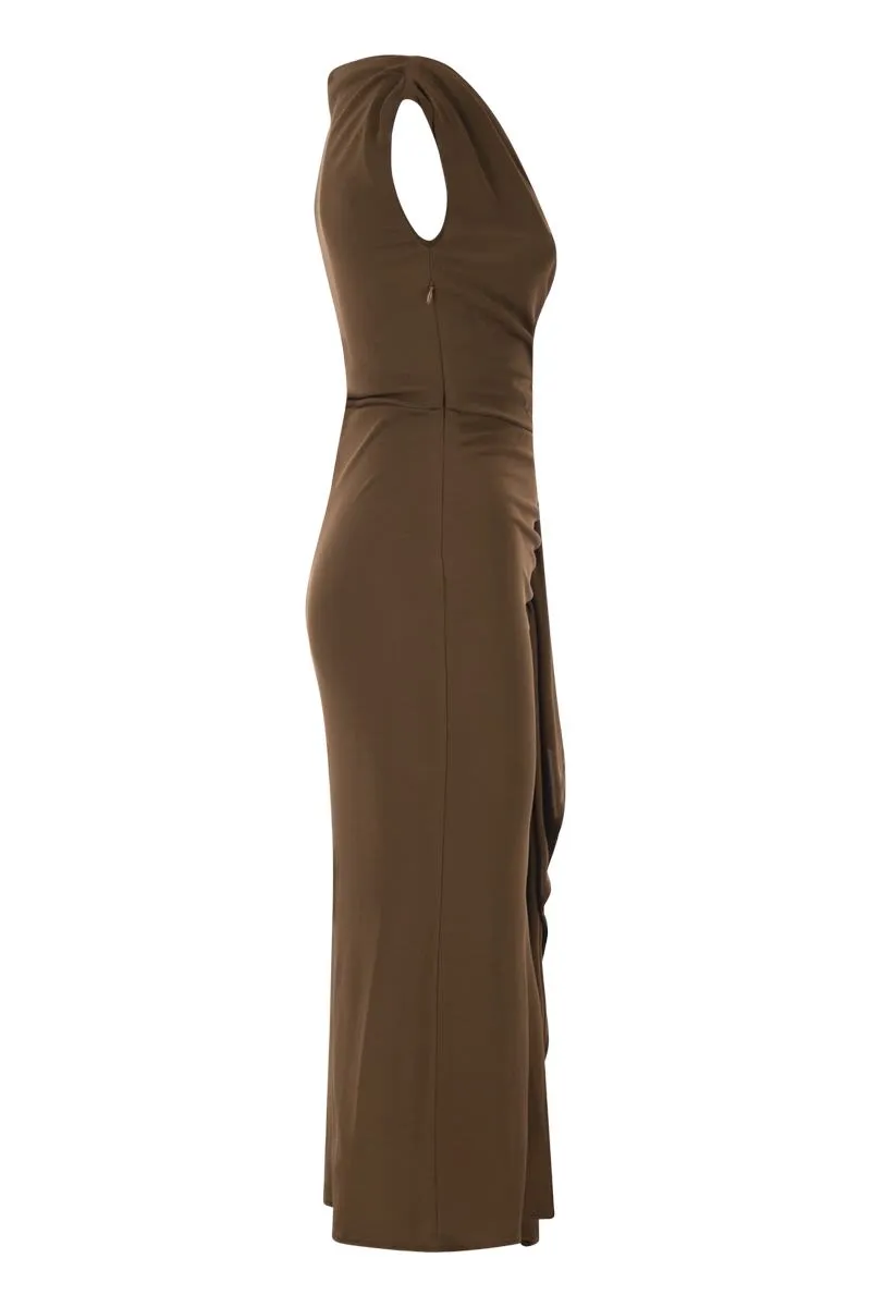 MSTAUREO - DRAPED VISCOSE MIDI DRESS WITH JEWEL DETAIL sold by Lord & Taylor product image thumbnail 3