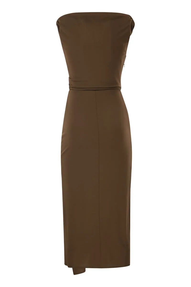 MSTAUREO - DRAPED VISCOSE MIDI DRESS WITH JEWEL DETAIL sold by Lord & Taylor product image thumbnail 2