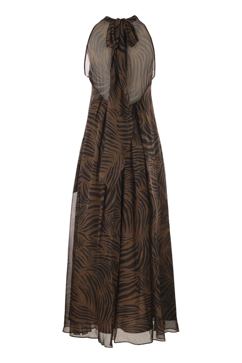 MSTSALICE - LONG PRINTED SILK HALTERNECK DRESS sold by Lord & Taylor product image thumbnail 2