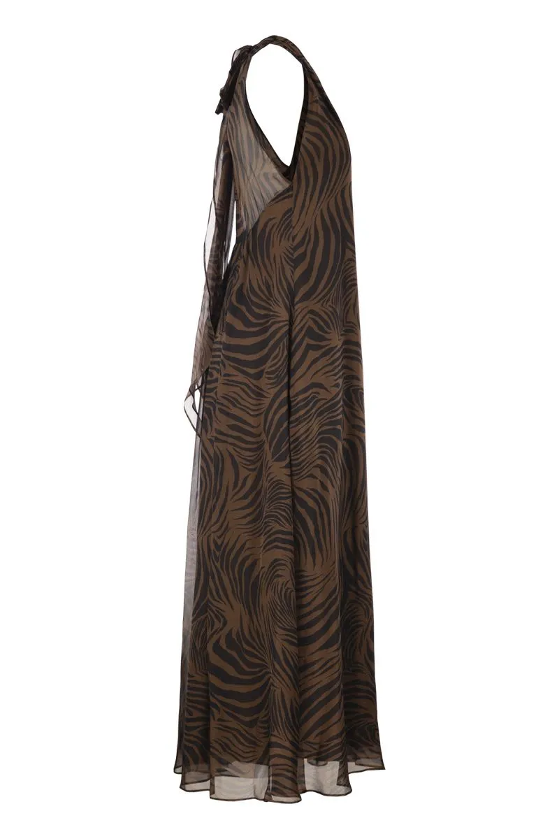 MSTSALICE - LONG PRINTED SILK HALTERNECK DRESS sold by Lord & Taylor product image thumbnail 3