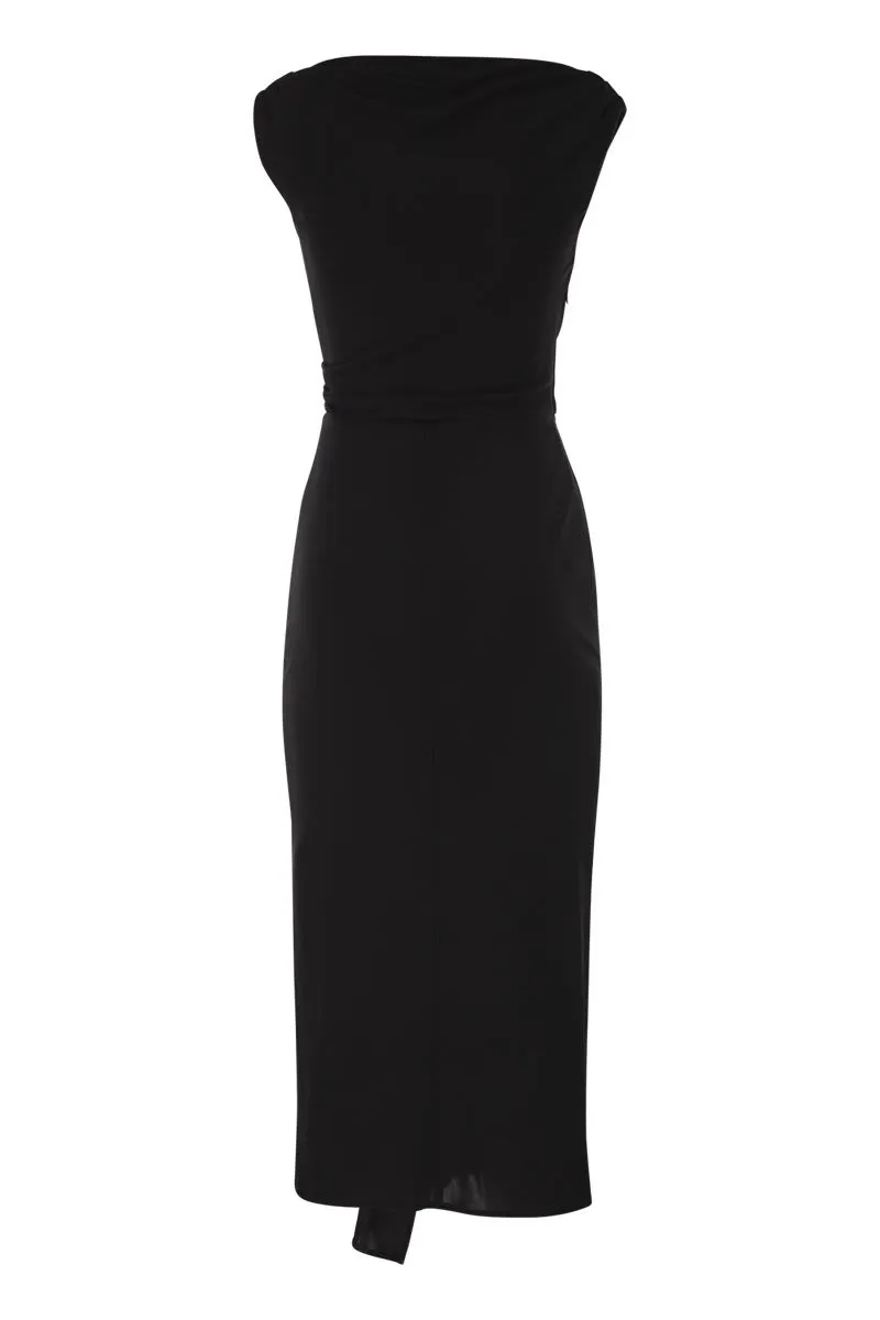 MSTAUREO - DRAPED VISCOSE MIDI DRESS WITH JEWEL DETAIL sold by Lord & Taylor product image thumbnail 2